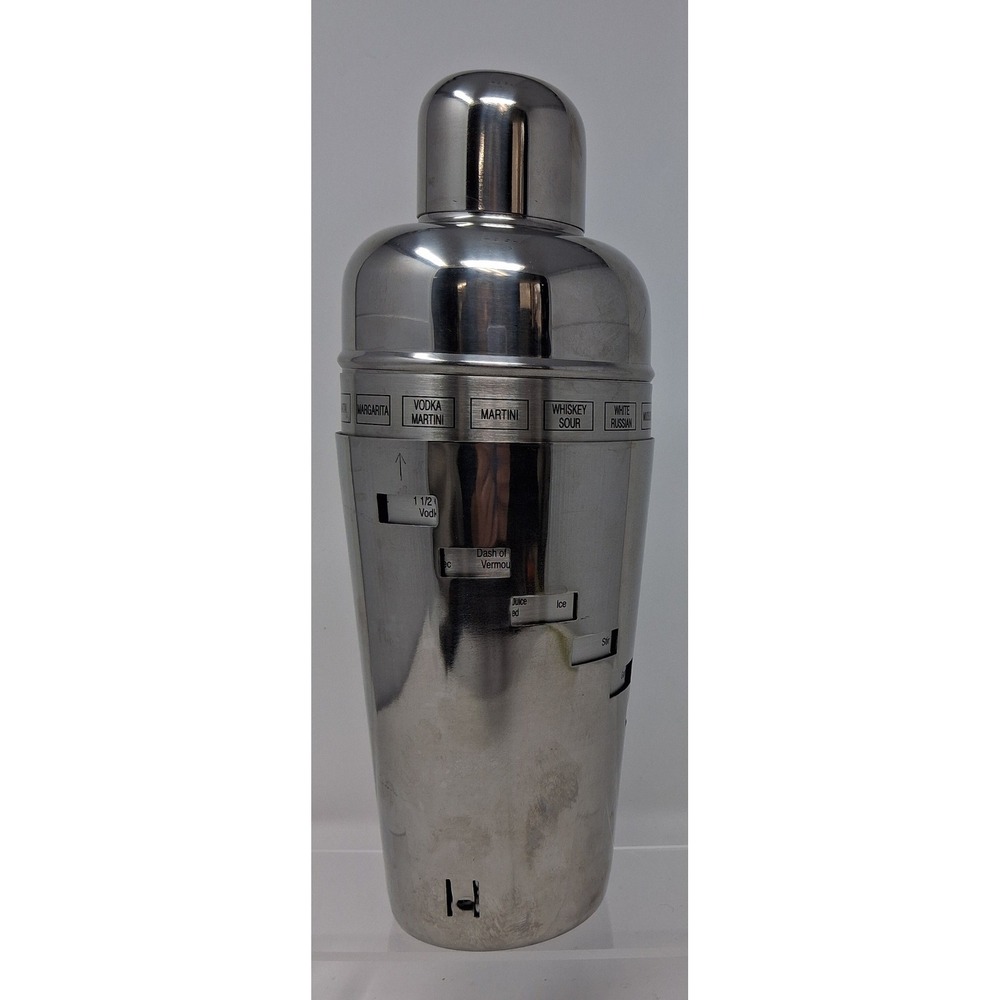 Recipe Cocktail Shaker Rotating Stainless Barware Martini Mixer